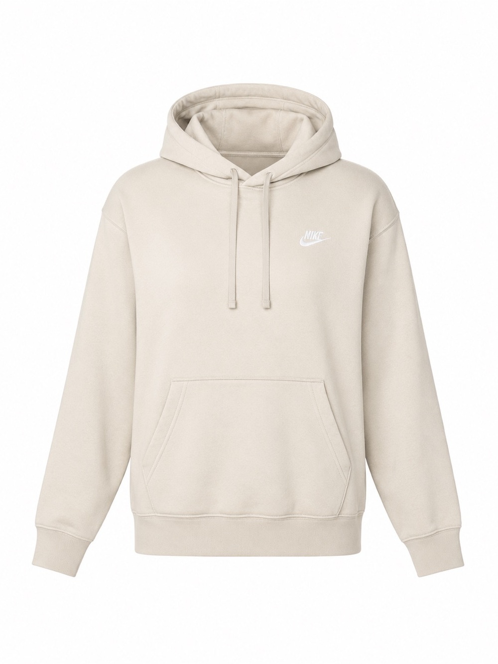 Nike Sportswear Club Fleece Pullover Hoodie Beige Cream Sweatshirt Small S
